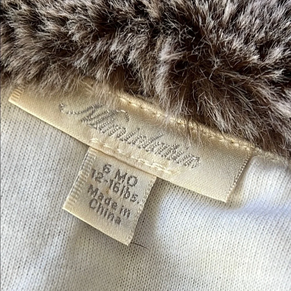 Gray Plush Faux Fur Vest miniclasix 6 months baby euc sale
